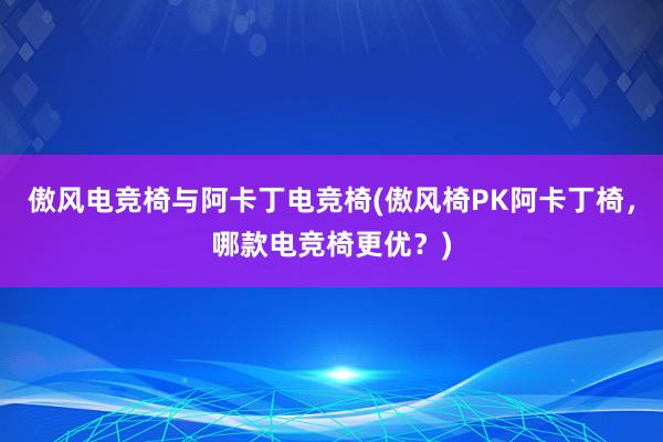 傲风电竞椅与阿卡丁电竞椅(傲风椅PK阿卡丁椅，哪款电竞椅更优？)