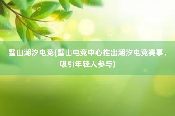 璧山潮汐电竞(璧山电竞中心推出潮汐电竞赛事，吸引年轻人参与)