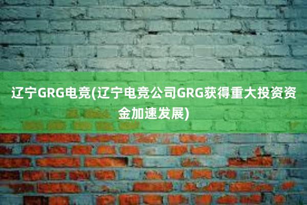 辽宁GRG电竞(辽宁电竞公司GRG获得重大投资资金加速发展)