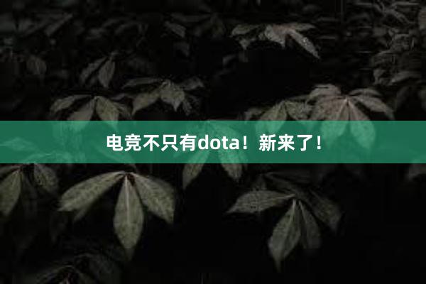 电竞不只有dota！新来了！