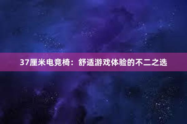 37厘米电竞椅：舒适游戏体验的不二之选