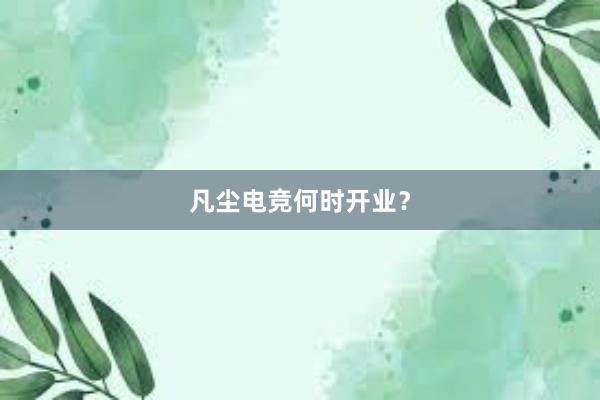 凡尘电竞何时开业？