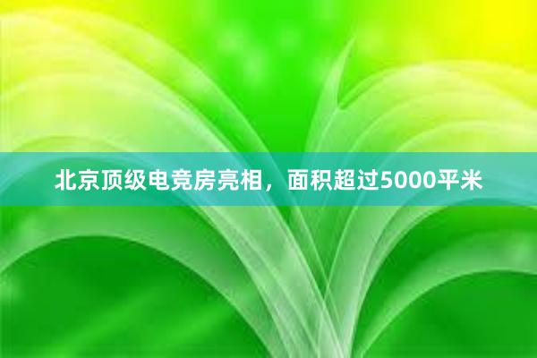 北京顶级电竞房亮相，面积超过5000平米