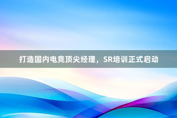 打造国内电竞顶尖经理，SR培训正式启动