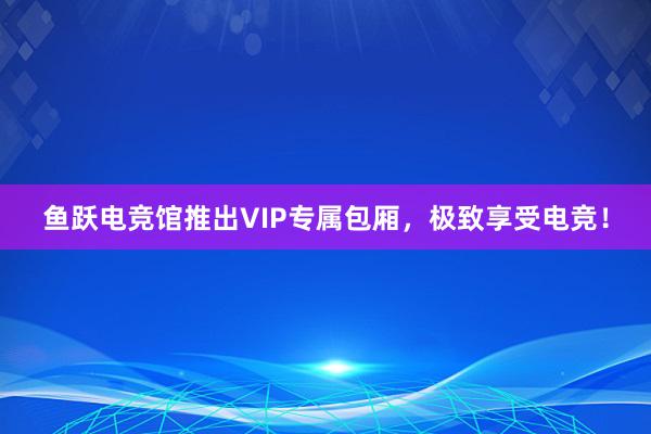 鱼跃电竞馆推出VIP专属包厢，极致享受电竞！