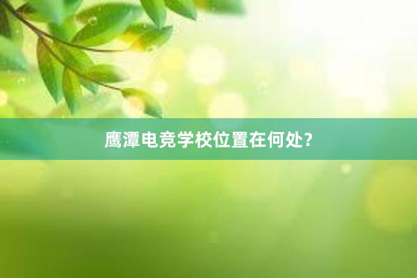 鹰潭电竞学校位置在何处？