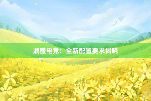 鼎盛电竞：全新配置要求揭晓